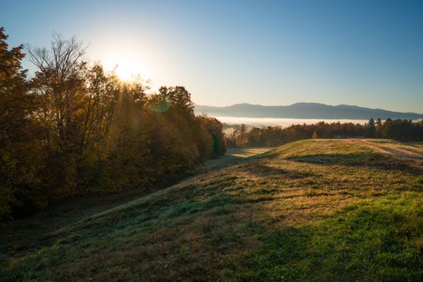 Smuggler’s Notch at sunrise.